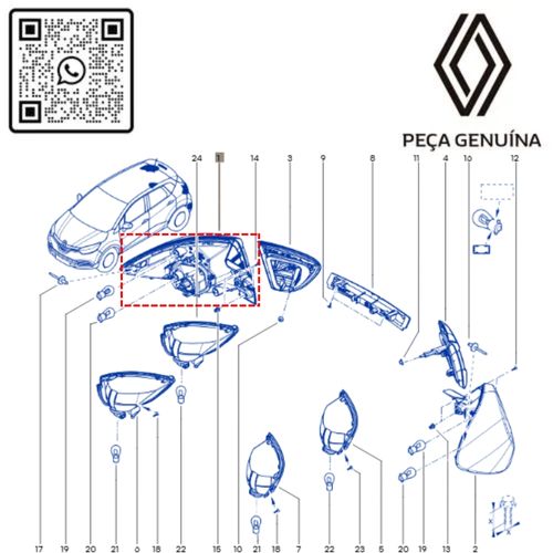 RN 506738R 265506738R Lanterna Traseira Lado direito Renault Captur 4
